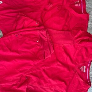 2 pairs Red Scrub Set